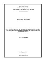 Đánh giá khả năng chỉ thị tình trạng phú dưỡng của lớp giáp xác chân chèo (arthropoda copepoda) ) Ở các hồ thuộc một số tỉnh miền trung