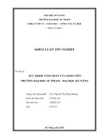 Sức khỏe tâm thần của sinh viên trường Đại học sư phạm   Đại học Đà nẵng