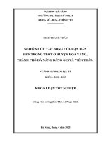 Nghiên cứu tác Động của hạn hán Đến trồng trọt Ở huyện hòa vang, thành phố Đà nẵng bằng gis và viễn thám