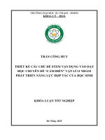 Thiết kế các chủ Đề stem vận dụng vào dạy học chuyên Đề cảm biến vật lí 11 nhằm phát triển năng lực hợp tác của học sinh