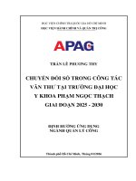 Chuyển Đổi số trong công tác văn thư tại trường Đại học y khoa phạm ngọc thạch giai Đoạn 2025   2030