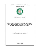 Nghiên cứu chế tạo và tính chất quang của thủy tinh oxit pha tạp ion ce3+ và eu3+ nhằm Định hướng Ứng dụng chiếu sáng