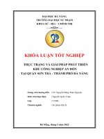 Thực trạng và giải pháp phát triển khu công nghiệp an Đồn tại quận sơn trà  thành phố Đà nẵng