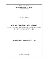 Thái Độ của chính quyền quân chủ trong tiếp nhận khoa học kỹ thuật phương tây Ở việt nam thế kỷ xvi – xix