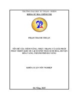 Tiềm năng, thực trạng và giải pháp phát triển khu dlst suối hoa, huyện hòa vang, tp Đà nẵng