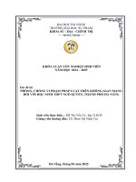 Phòng, chống vi phạm pháp luật trên không gian mạng Đối với học sinh thpt ngô quyền