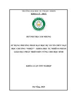 Sử dụng phương pháp dạy học dự Án tổ chức dạy học chương nhiệt khoa học tự nhiên 8 nhằm giáo dục phát triển bền vững cho học sinh