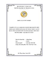 Nghiên cứu lựa chọn bài tập bổ trợ chuyên môn trong quá trình giảng dạy kỹ thuật nhảy cao Úp bụng cho nam sinh viên ngành giáo dục thể chất trường Đại học sư phạm  Đại học Đà nẵng