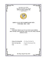 Giáo dục pháp luật về an toàn giao thông Đối với học sinh trường thpt nguyễn trãi, thành phố Đà nẵng