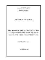Mức Độ và Đặc Điểm kết nối với gia Đình của học sinh trường trung học cơ sở nguyễn Đình chiểu thành phố Đà nẵng