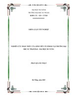 Nghiên cứu nhận thức của sinh viên về stress tại trường Đại học sư phạm – Đại học Đà nẵng