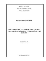 Thực trạng lo Âu của học sinh trường trung học cơ sở trưng vương thành phố Đà nẵng