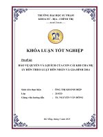 Bảo vệ quyền và lợi Ích của con cái khi cha mẹ ly hôn theo luật hôn nhân và gia Đình năm 2014