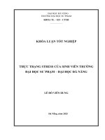 Thực trạng stress của sinh viên trường Đại học sư phạm – Đại học Đà nẵng