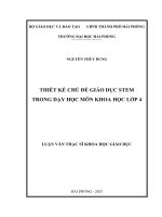 Luận văn thạc sĩ Giáo dục tiểu học: Thiết kế chủ đề giáo dục STEM trong dạy học môn Khoa học lớp 4
