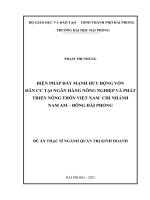 Luận văn thạc sĩ Quản trị kinh doanh: Biện pháp đẩy mạnh huy động vốn dân cư tại Ngân hàng Nông nghiệp và Phát triển nông thôn Việt Nam - Chi nhánh Nam Am Đông Hải Phòng