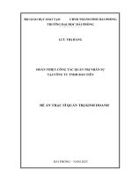 Luận văn thạc sĩ Quản trị kinh doanh: Hoàn thiện công tác quản trị nhân sự tại Công ty TNHH Bảo Tiên