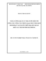 Luận văn thạc sĩ Quản lý kinh tế: Tăng cường quản lý nhà nước đối với công tác phân loại chất thải rắn sinh hoạt tại nguồn trên địa bàn quận Kiến An, thành phố Hải Phòng