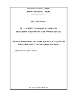 Đề tài nghiên cứu khoa học: Các nhân tố ảnh hưởng đến ý định học thạc sĩ của sinh viên khối ngành Kinh tế Trường Đại học Hải Phòng