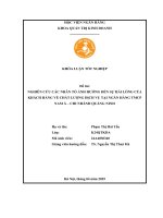 Khóa luận tốt nghiệp Quản trị kinh doanh: Nghiên cứu các nhân tố ảnh hưởng đến sự hài lòng của khách hàng về chất lượng dịch vụ tại Ngân hàng TMCP Nam Á – chi nhánh Quảng Ninh