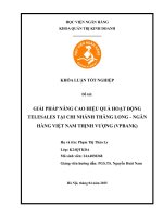 Khóa luận tốt nghiệp Quản trị kinh doanh: Giải pháp nâng cao hiệu quả hoạt động telesales tại Ngân hàng VPBank – Chi nhánh Thăng Long