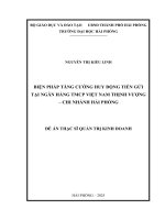 Luận văn thạc sĩ Quản trị kinh doanh: Biện pháp tăng cường huy động tiền gửi tại Ngân hàng TMCP Việt Nam Thịnh Vượng - Chi nhánh Hải Phòng