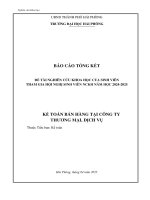 Đề tài nghiên cứu khoa học: Kế toán bán hàng tại Công ty Thương mại, dịch vụ