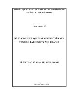 Luận văn thạc sĩ Quản trị kinh doanh: Nâng cao hiệu quả Marketing trên nền tảng số tại Công ty nội thất 3D