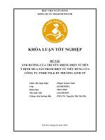 Khóa luận tốt nghiệp Quản trị kinh doanh: Ảnh hưởng của truyền miệng điện tử đến ý định mua sản phẩm điện tử tiêu dùng của Công ty TNHH TM & DV Phương Linh TP