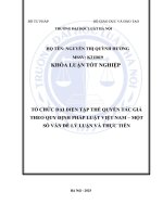 Khóa luận tốt nghiệp Luật học: Tổ chức đại diện tập thể quyền tác giả theo quy định pháp luật Việt Nam - Một số vấn đề lý luận và thực tiễn