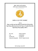 Khóa luận tốt nghiệp Quản trị kinh doanh: Nâng cao hiệu quả hoạt động mô hình liên kết Bảo hiểm - Ngân hàng (Bancassurance) tại Công ty Cổ phần Bảo hiểm Ngân hàng Nông nghiệp (ABIC)