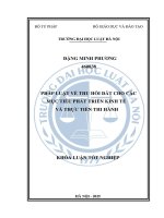 Khóa luận tốt nghiệp Luật học: Pháp luật về thu hồi đất cho các mục tiêu phát triển kinh tế và thực tiễn thi hành