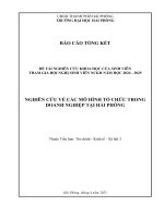Đề tài nghiên cứu khoa học: Nghiên cứu về các mô hình tổ chức trong doanh nghiệp tại Hải Phòng