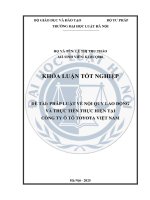 Khóa luận tốt nghiệp Luật học: Pháp luật về nội quy lao động và thực tiễn thực hiện tại Công ty Ô tô Toyota