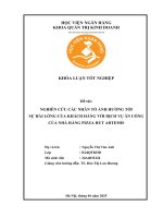 Khóa luận tốt nghiệp Quản trị kinh doanh: Nghiên cứu các nhân tố ảnh hưởng tới sự hài lòng của khách hàng với dịch vụ ăn uống của nhà hàng Pizza hut Artemis