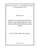 Luận văn thạc sĩ Lý luận và phương pháp dạy học môn Toán: Thiết kế và tổ chức hoạt động thực hành và trải nghiệm trong dạy học chương "Những hình hình học cơ bản" (Toán 6)