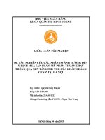 Khóa luận tốt nghiệp Quản trị kinh doanh: Nghiên cứu các nhân tố ảnh hưởng đến ý định mua sản phẩm mỹ phẩm thuần chay thông qua nền tảng Tik Tok của khách hàng gen Z tại Hà Nội