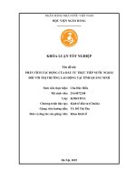 Khóa luận tốt nghiệp Kinh tế đầu tư: Phân tích tác động của đầu tư trực tiếp nước ngoài tới thị trường lao động tại tỉnh Quảng Ninh