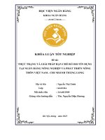 Khóa luận tốt nghiệp Ngân hàng: Thực trạng và giải pháp hạn chế rủi ro tín dụng tại Ngân hàng Nông nghiệp và Phát triển Nông thôn Việt Nam - Chi nhánh Thăng Long