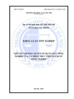 Khóa luận tốt nghiệp Luật học: Chuyển nhượng quyền sử dụng đất nông nghiệp của cá nhân trực tiếp sản xuất nông nghiệp