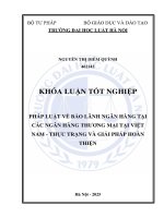 Khóa luận tốt nghiệp Luật học: Pháp luật về bảo lãnh ngân hàng tại các ngân hàng thương mại tại Việt Nam - Thực trạng và giải pháp hoàn thiện