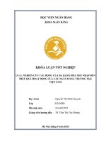 Khóa luận tốt nghiệp Ngân hàng: Nghiên cứu tác động của đa dạng hóa thu nhập đến hiệu quả hoạt động của các ngân hàng thương mại Việt Nam