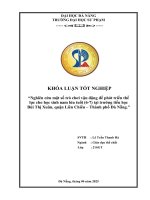 Nghiên cứu một số trò chơi vận Động Để phát triển thể lực cho hs nam lứa tuổi (6   7) tại trường tiểu học bùi thị xuân, quận liên chiểu   thành phố Đà nẵng