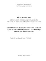 Đề tài nghiên cứu khoa học: Chuyển đổi số hệ thống thông tin kế toán tại các Doanh nghiệp nhỏ và vừa trên địa bàn thành phố Hải Phòng