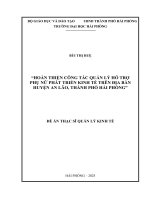 Luận văn thạc sĩ Quản lý kinh tế: Hoàn thiện công tác quản lý hỗ trợ phụ nữ phát triển kinh tế trên địa bàn huyện An Lão, thành phố Hải Phòng