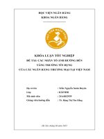 Khóa luận tốt nghiệp Ngân hàng: Các nhân tố ảnh hưởng đến tăng trưởng tín dụng của các ngân hàng thương mại tại Việt Nam