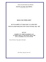 Đề tài nghiên cứu khoa học: Nghiên cứu thiết kế Robot AGV tự động nhận và trả hàng thay thế sức lao động của con người