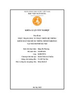 Khóa luận tốt nghiệp Kinh tế đầu tư: Thực trạng đầu tư phát triển hệ thống kiểm soát bãi đỗ xe thông minh ParknGo tại thành phố Hà Nội