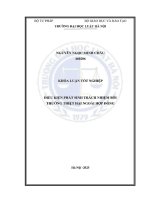 Khóa luận tốt nghiệp Luật học: Điều kiện phát sinh trách nhiệm bồi thường thiệt hại ngoài hợp đồng
