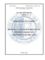 Khóa luận tốt nghiệp Luật học: Bảo đảm quyền sở hữu tài sản của con chưa thành niên theo pháp luật Việt Nam